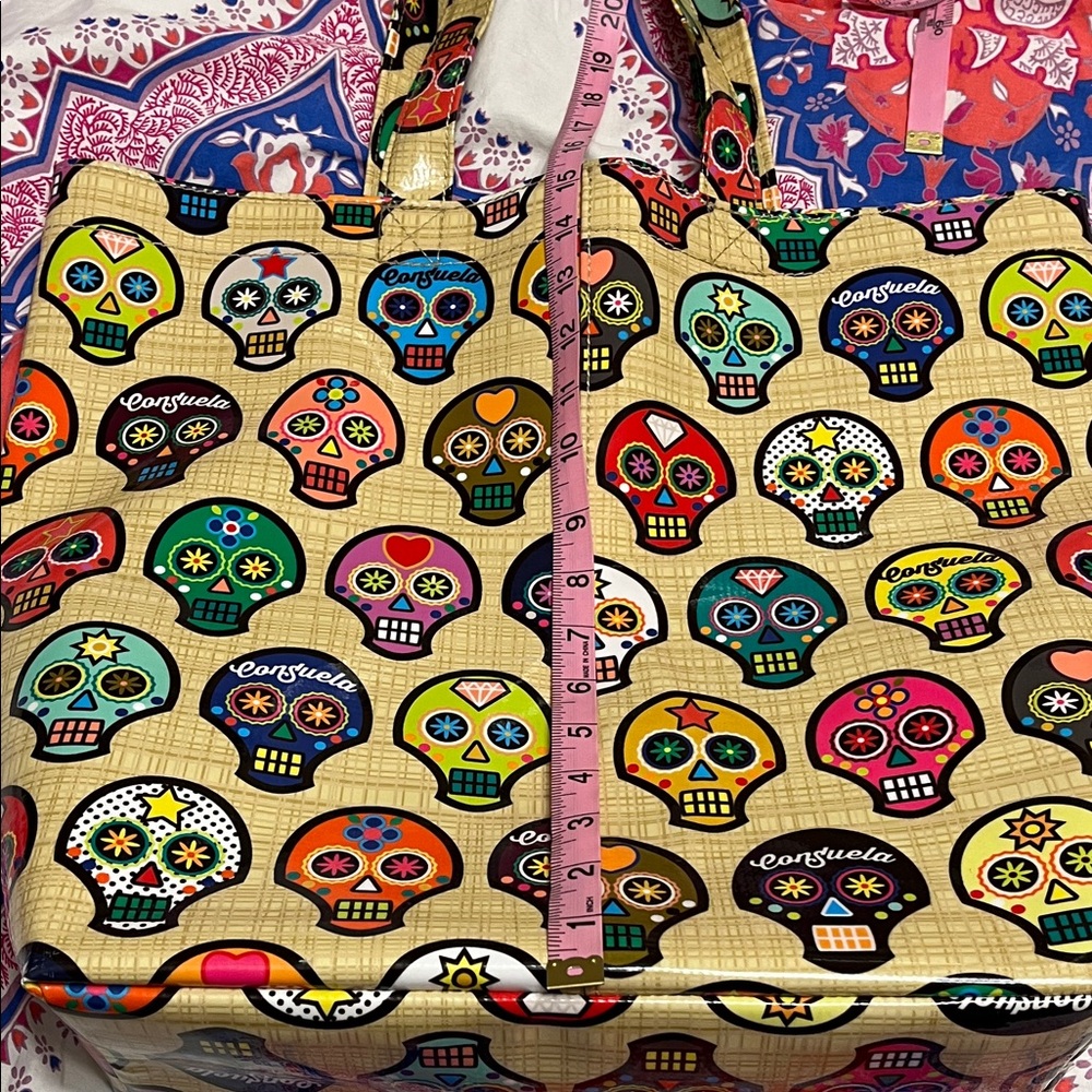 Consuela Vibrant Skull Pattern Tote - Picture 8 of 10